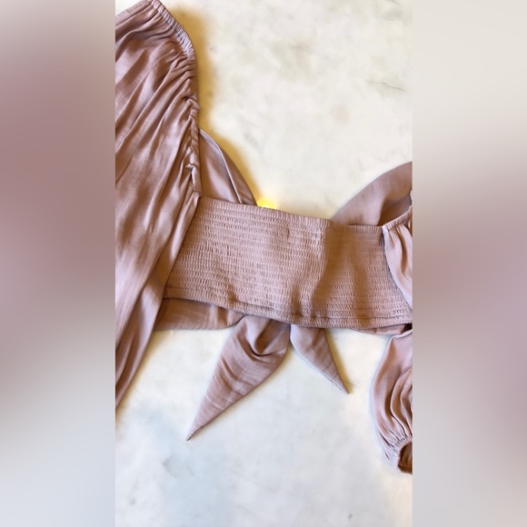 Urban Outfitters Kimchi Blue Pink/Rose Tie Front Silky Top - Picture 8 of 17